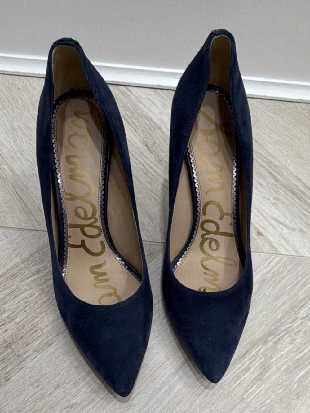 Sam Edelman Women's Blue Suede Pointed Toe Stiletto Pump Heels US 9 Slip-On